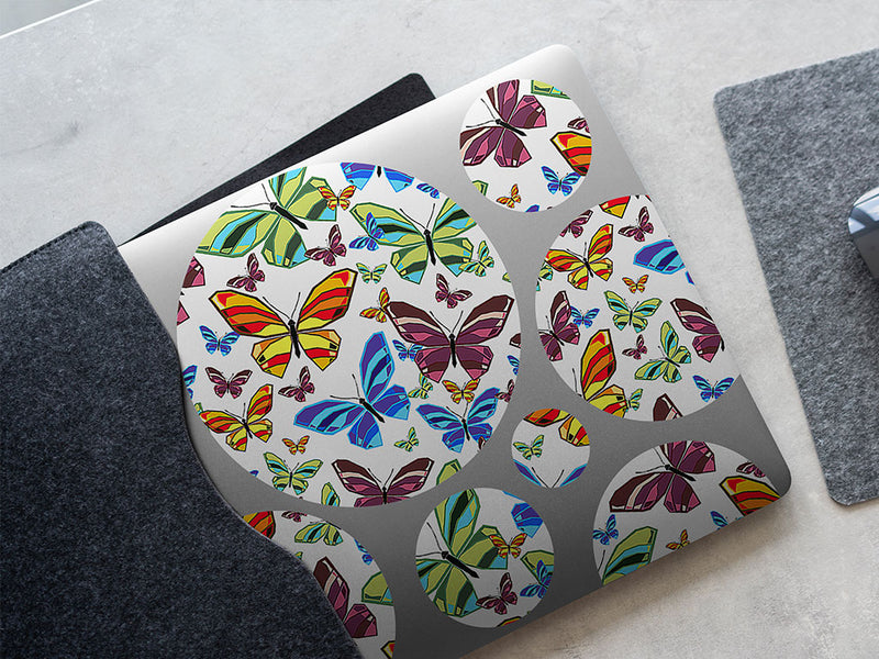 white flutter bug DIY Laptop Stickers