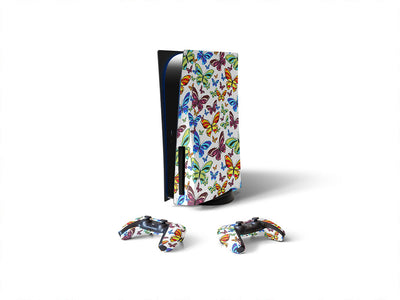 white flutter bug Sony PS5 DIY Skin