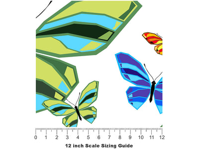 White Flutter Bug Vinyl Film Pattern Size 12 inch Scale~Rwraps White Flutter Bug Sizing Chart~2