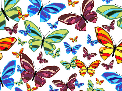 White Flutter Bug Vinyl Wrap Pattern~Rwraps Series 914 Digitally Printed Vinyl Wrap~0