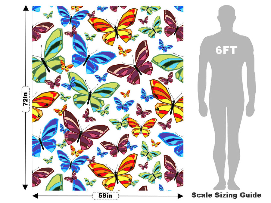 White Flutter Bug Vehicle Wrap Scale~Rwraps Series 914 White Flutter Bug Measurements~1