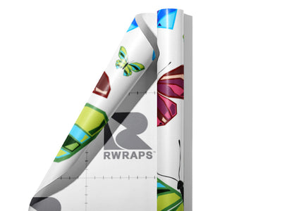 White Flutter Bug Wrap Film Sheets~Rwraps Series 914 White Flutter Bug Scrolled Sheet~3