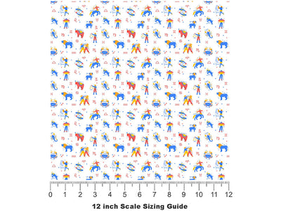 White Friends Astrology Vinyl Film Pattern Size 12 inch Scale~Rwraps White Friends Astrology Sizing Chart~2