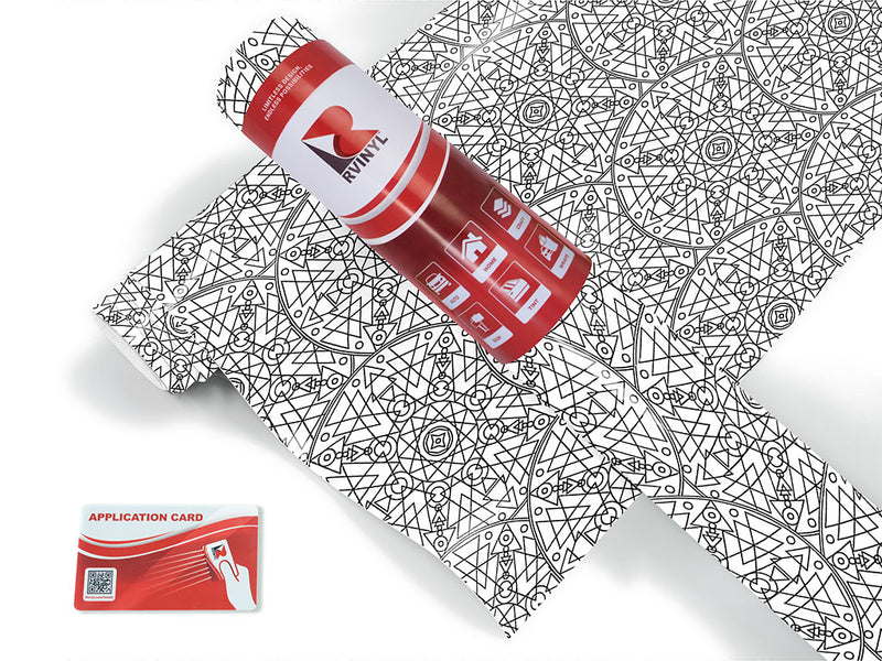 white geometric mandala Craft Vinyl Roll