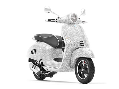 White Geometric Mandala Vespa Scooter Wrap Film