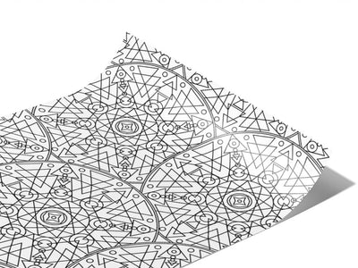 White Geometric Mandala Vinyl Wraps~Rwraps Series 914 Digitally Printed Vinyl Wrap~0