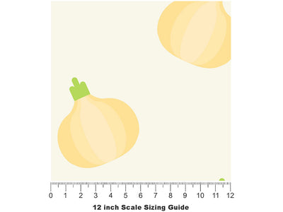 White Grano Vegetable Vinyl Film Pattern Size 12 inch Scale~Rwraps White Grano Vegetable Sizing Chart~2