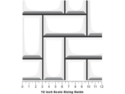 White  Brick Vinyl Film Pattern Size 12 inch Scale~Rwraps White  Brick Sizing Chart~3