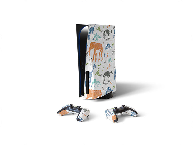white ice dinosaur Sony PS5 DIY Skin