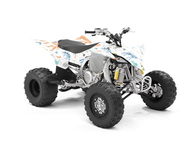 White Ice Dinosaur ATV Wrapping Vinyl