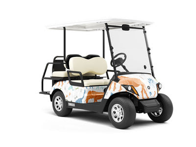 White Ice Dinosaur Wrapped Golf Cart