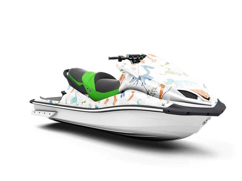 White Ice Dinosaur Jet Ski Vinyl Customized Wrap