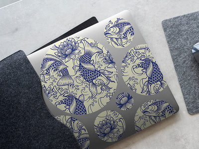 white koi salt water DIY Laptop Stickers