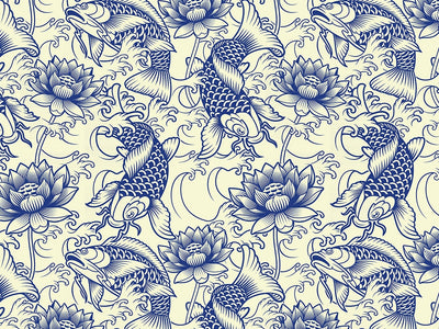 White Koi Marine Life Vinyl Wrap Pattern~Rwraps Series 914 Digitally Printed Vinyl Wrap~0