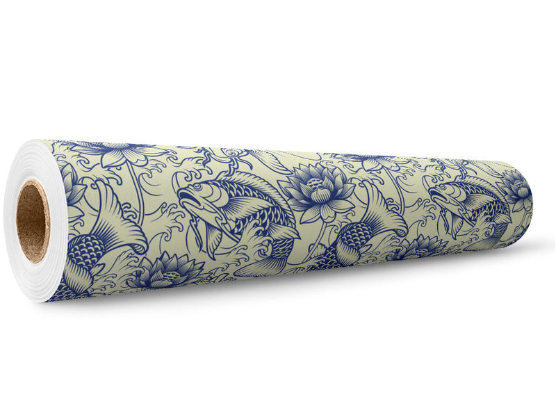 White Koi Marine Life Wrap Film Wholesale Roll~Rwraps Series 914 Digitally Printed Vinyl Roll~5