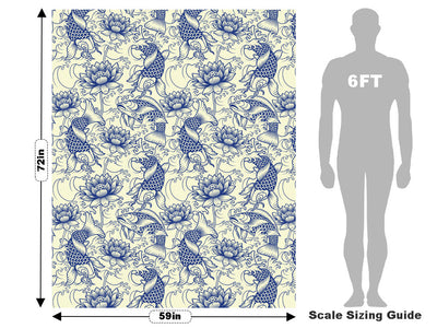 White Koi Marine Life Vehicle Wrap Scale~Rwraps Series 914 White Koi Marine Life Measurements~1