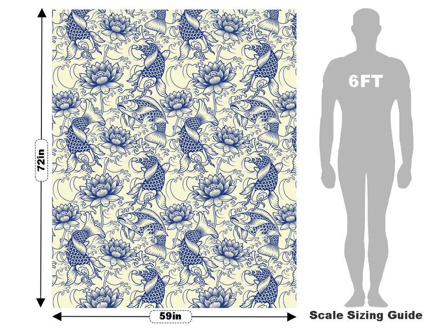 White Koi Marine Life Vehicle Wrap Scale~Rwraps Series 914 White Koi Marine Life Measurements~1