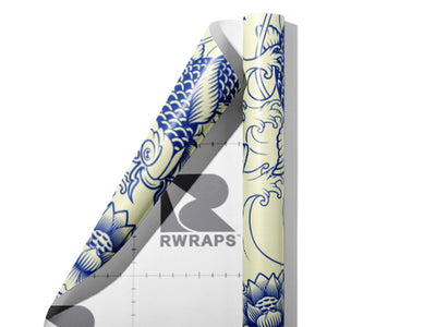 White Koi Marine Life Wrap Film Sheets~Rwraps Series 914 White Koi Marine Life Scrolled Sheet~3