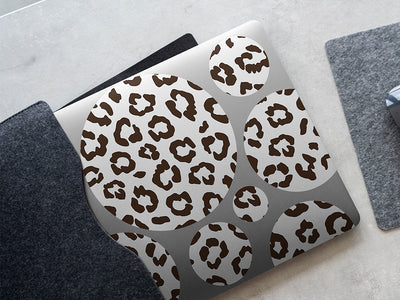 white leopard animal print DIY Laptop Stickers