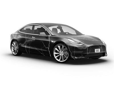 White Lightning Vehicle Vinyl Wrap