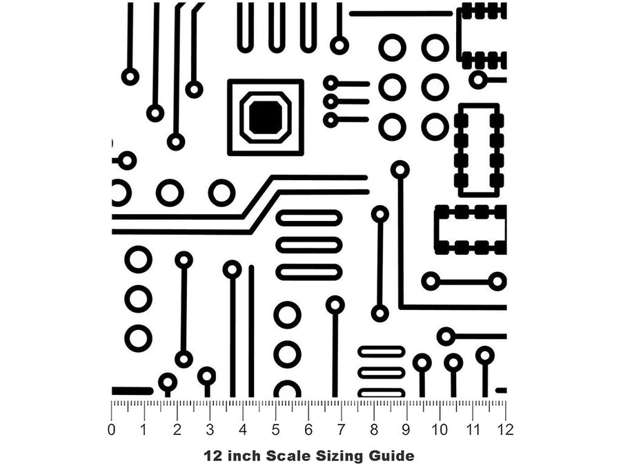 White Love Technology Vinyl Film Pattern Size 12 inch Scale~Rwraps White Love Technology Sizing Chart~3