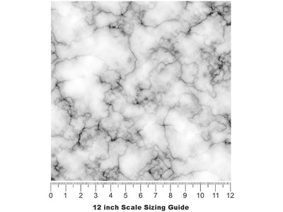 White  Marble Vinyl Film Pattern Size 12 inch Scale~Rwraps White  Marble Sizing Chart~2