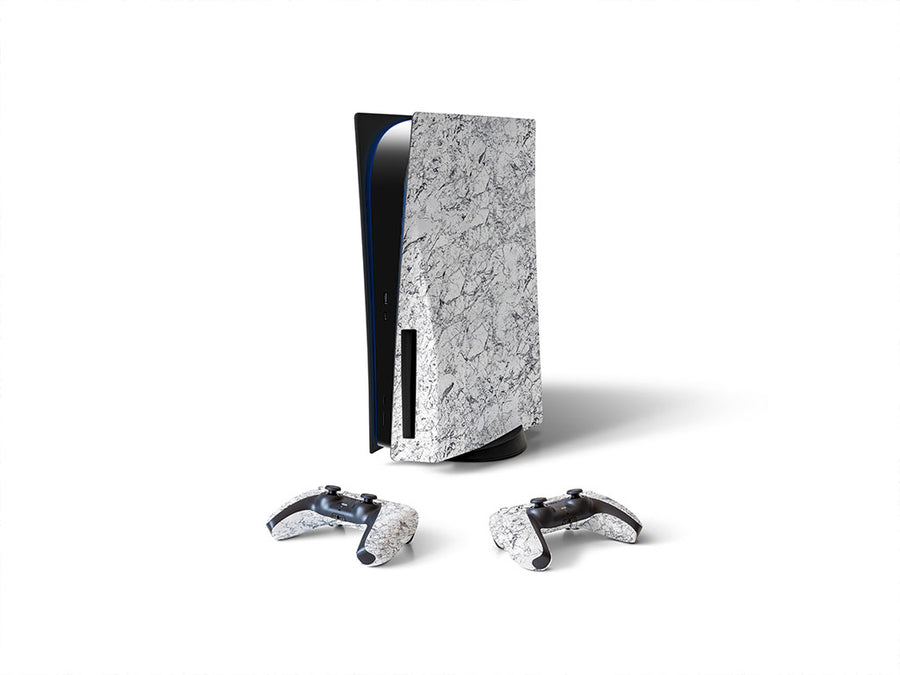 white marmo granite stone Sony PS5 DIY Skin