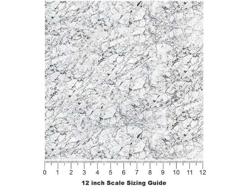 White Marmo Granite Vinyl Film Pattern Size 12 inch Scale~Rwraps White Marmo Granite Sizing Chart~2