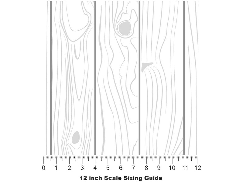 White  Wood Plank Vinyl Film Pattern Size 12 inch Scale~Rwraps White  Wood Plank Sizing Chart~3