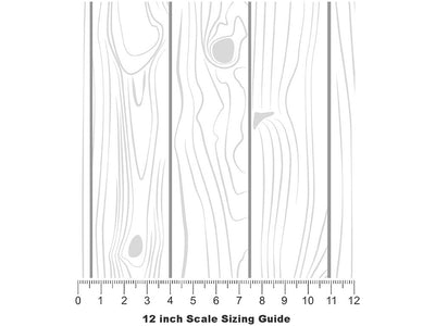 White  Wood Plank Vinyl Film Pattern Size 12 inch Scale~Rwraps White  Wood Plank Sizing Chart~3