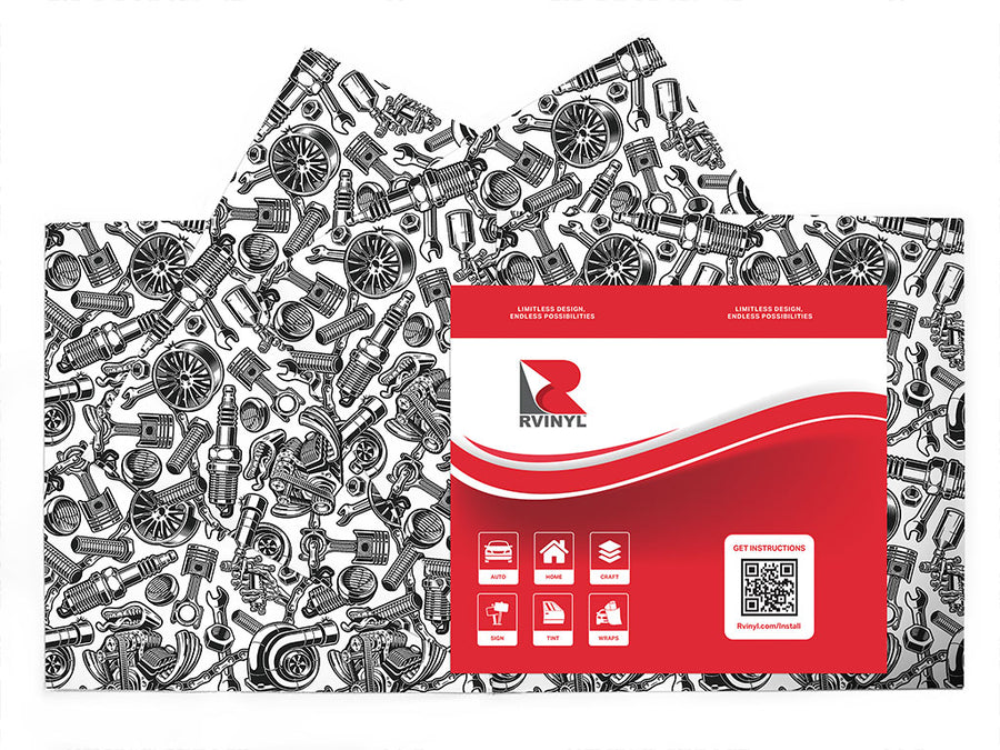 white motor gearhead Craft Vinyl Sheet Pack