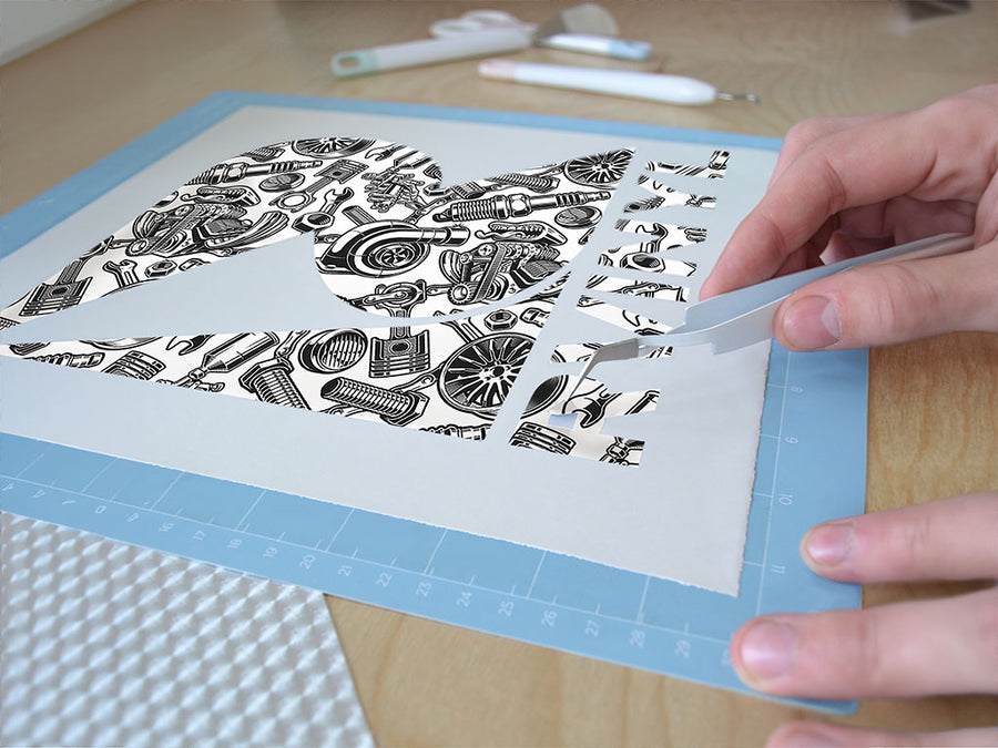 white motor gearhead Easy Weed Craft Vinyl