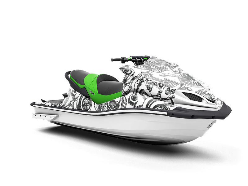 White Motor Cars Jet Ski Vinyl Customized Wrap