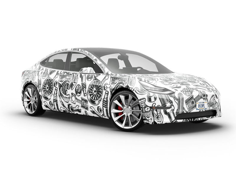 White Motor Cars Vehicle Vinyl Wrap