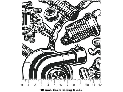 White Motor Cars Vinyl Film Pattern Size 12 inch Scale~Rwraps White Motor Cars Sizing Chart~2