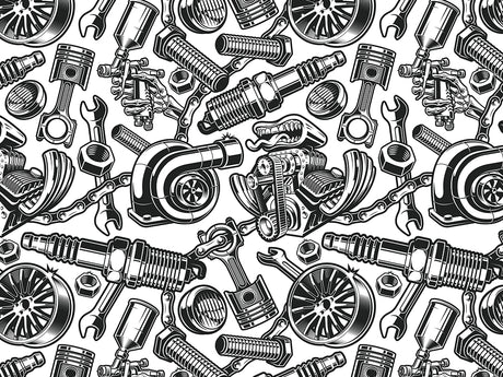 White Motor Cars Vinyl Wrap Pattern~Rwraps Series 914 Digitally Printed Vinyl Wrap~0