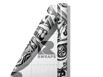 White Motor Cars Wrap Film Sheets~Rwraps Series 914 White Motor Cars Scrolled Sheet~3