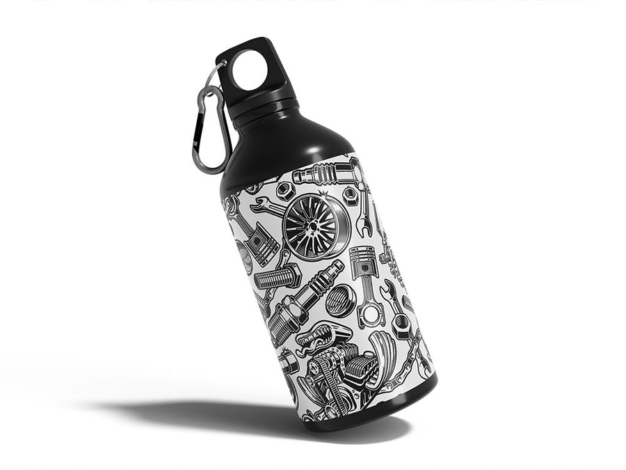 white motor gearhead Water Bottle DIY Stickers