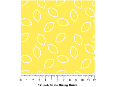 White Outline Fruit Vinyl Film Pattern Size 12 inch Scale~Rwraps White Outline Fruit Sizing Chart~2