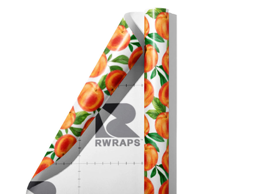 White Peachy Keen Fruit Wrap Film Sheets~Rwraps Series 914 White Peachy Keen Fruit Scrolled Sheet~3