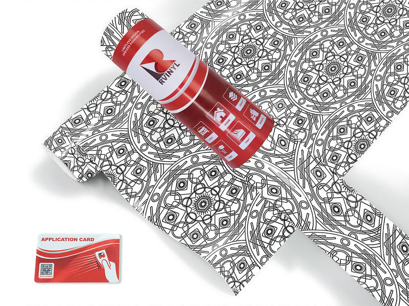 white polygons mandala Craft Vinyl Roll