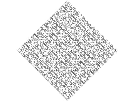 White Setup Gaming Vinyl Wrap Pattern