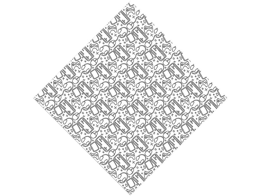 White Setup Gaming Vinyl Wrap Pattern