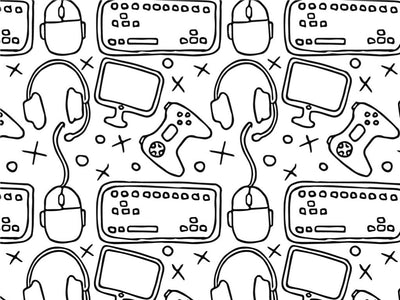 White Setup Gaming Vinyl Wrap Pattern~Rwraps Series 914 Digitally Printed Vinyl Wrap~0