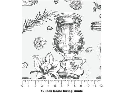 White Spiced Alcohol Vinyl Film Pattern Size 12 inch Scale~Rwraps White Spiced Alcohol Sizing Chart~2