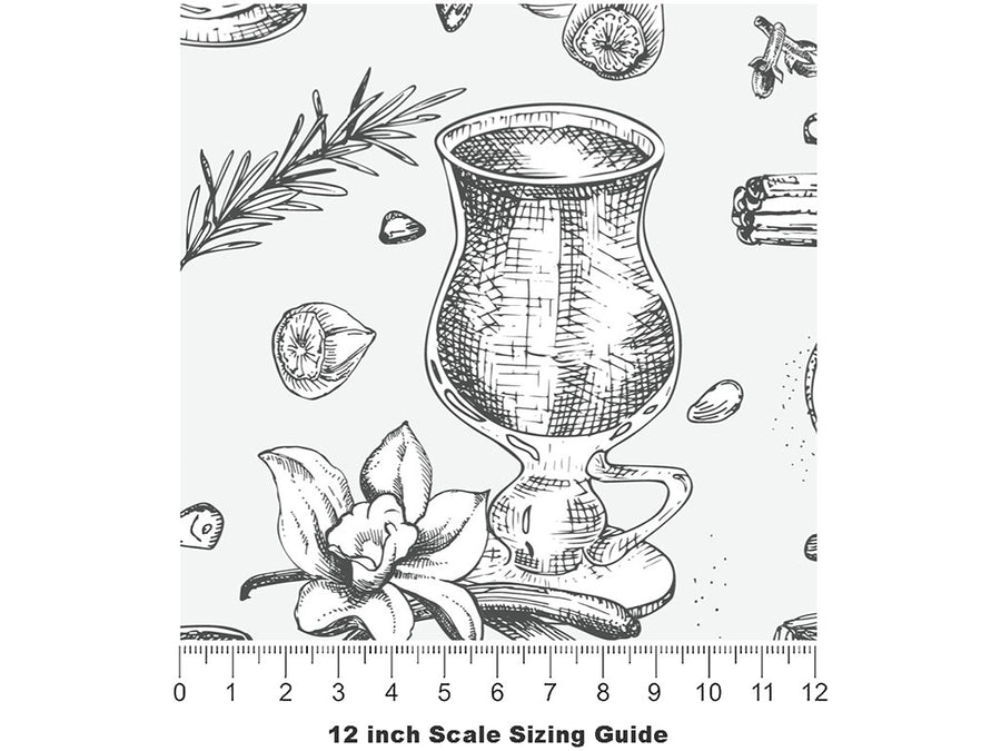 White Spiced Alcohol Vinyl Film Pattern Size 12 inch Scale~Rwraps White Spiced Alcohol Sizing Chart~2