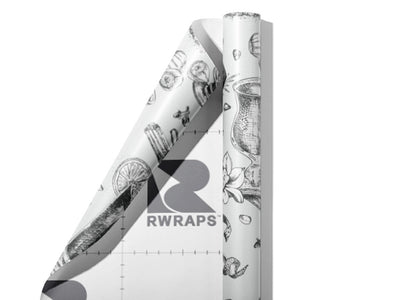White Spiced Alcohol Wrap Film Sheets~Rwraps Series 914 White Spiced Alcohol Scrolled Sheet~3