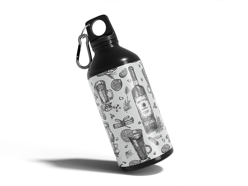 white spiced alcohol Water Bottle DIY Stickers