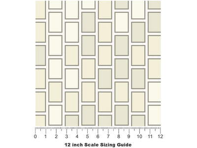 White  Brick Vinyl Film Pattern Size 12 inch Scale~Rwraps White  Brick Sizing Chart~3