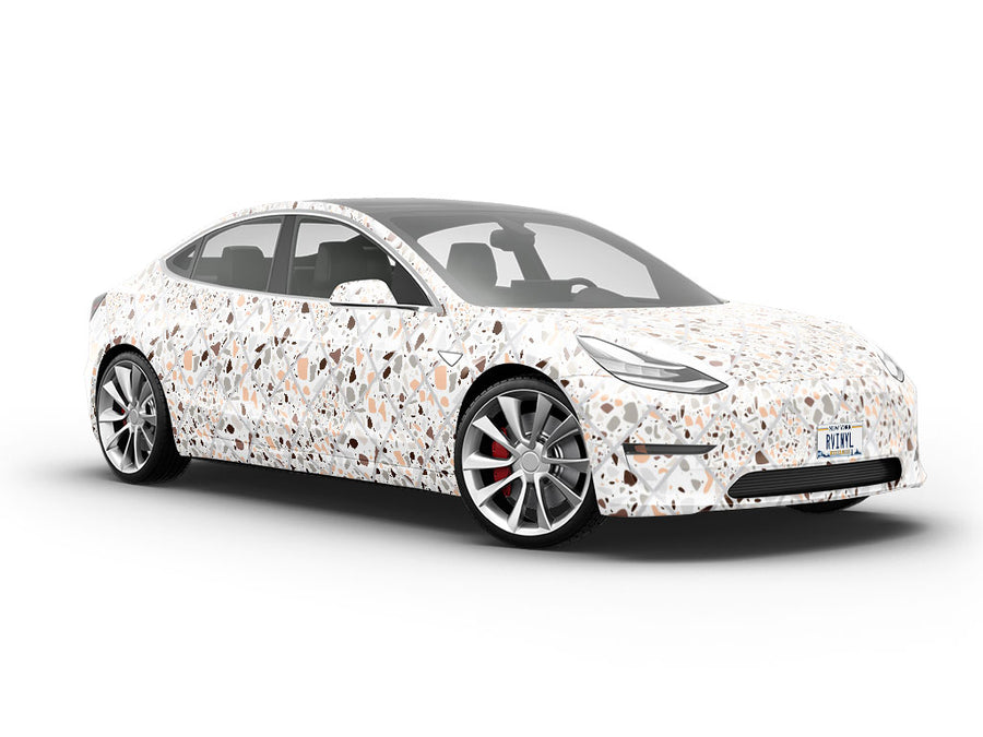 White Tile Vehicle Vinyl Wrap